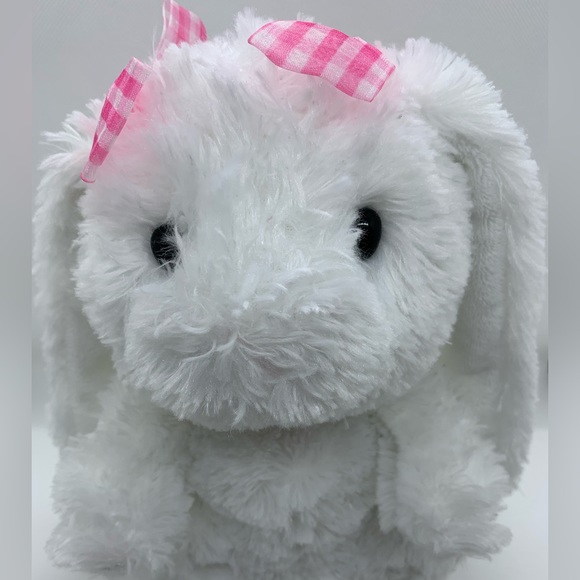 AURORA White Bunny With Pink Bows - Picture 3 of 10